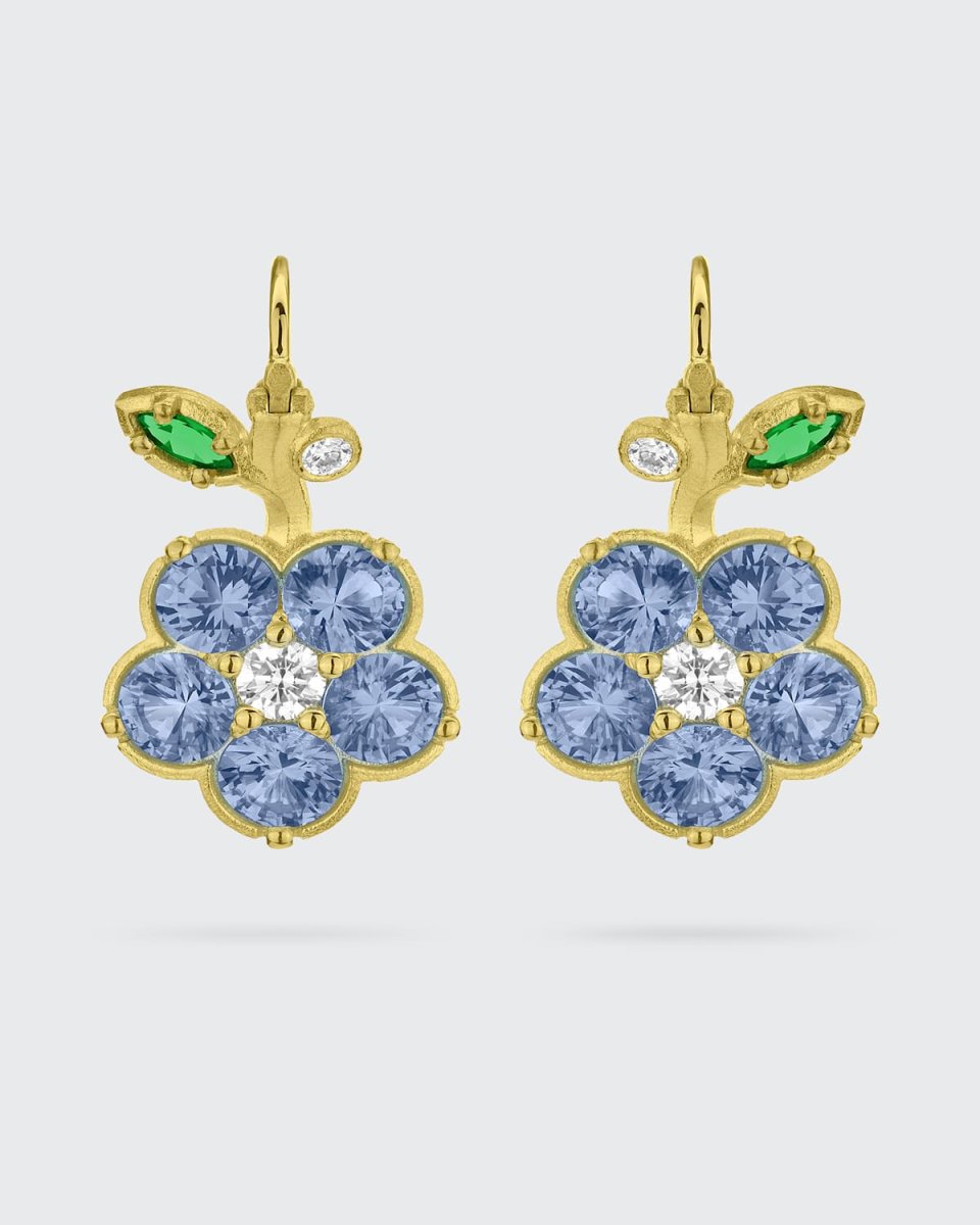Wild Child 18K Sapphire and Diamond Drop Earrings, Blue